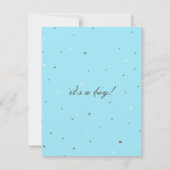 Eg Blue Baby shower van Sophisticated Stork Robin Kaart (Achterkant)