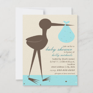 Eg Blue Baby shower van Sophisticated Stork Robin Kaart