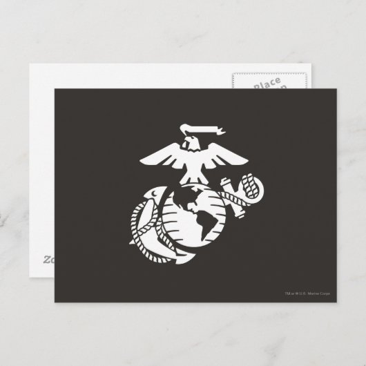 EGA met één kleur - wit Briefkaart (Voorkant / Achterkant)