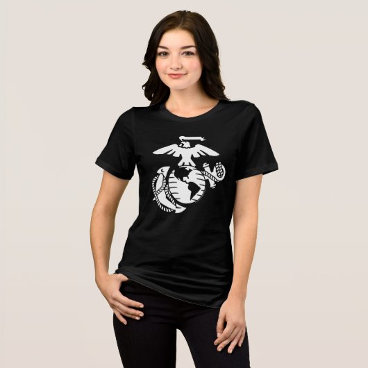 EGA met één kleur - wit Tri-Blend Shirt (Voorkant volledig)