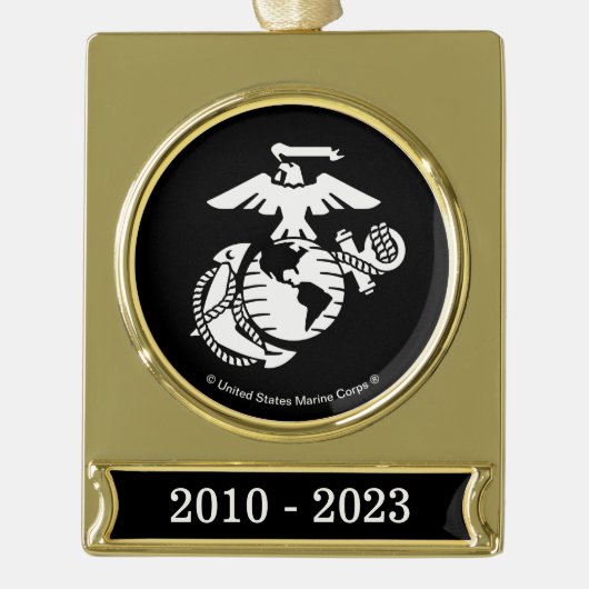 EGA met één kleur - wit Verguld Banner Ornament (Voorkant)