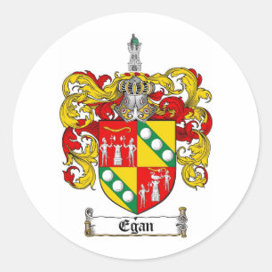 EGAN FAMILY CREST - EGAN COAT OF ARMS RONDE STICKER