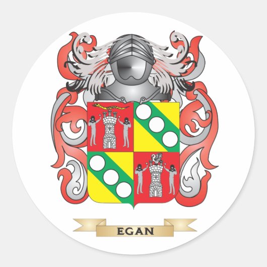Egan Wapen Ronde Sticker (Voorkant)