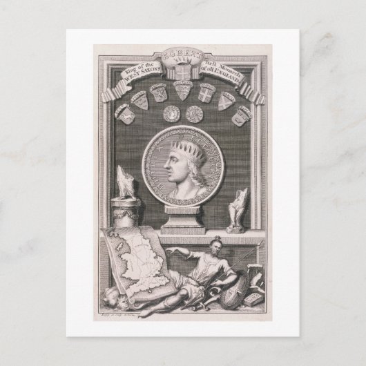 Egbert (d.839) King of the West Saxons, First Mona Briefkaart (Voorkant)