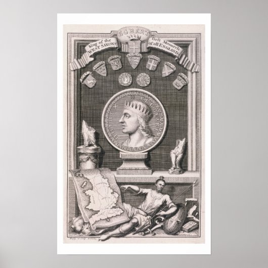 Egbert (d.839) King of the West Saxons, First Mona Poster (Voorkant)