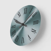 Egeïsche Blauwgroen glimmende, hedendaagse moderne Ronde Klok (Hoek)