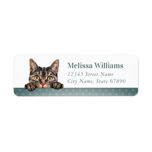 Egeïsche kattenretouradresslabels etiket (Voorkant)
