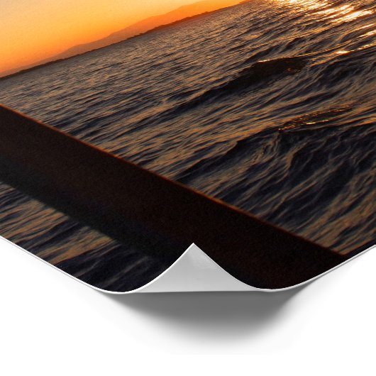 Egeïsche levensstijl op boot bij zonsondergang in  poster (Hoek)