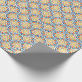 Egeïsche Sinaasappels en citroenen Art Deco Fans Cadeaupapier (Hoek)