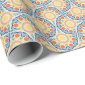 Egeïsche Sinaasappels en citroenen Art Deco Fans Cadeaupapier (Rol Hoek)