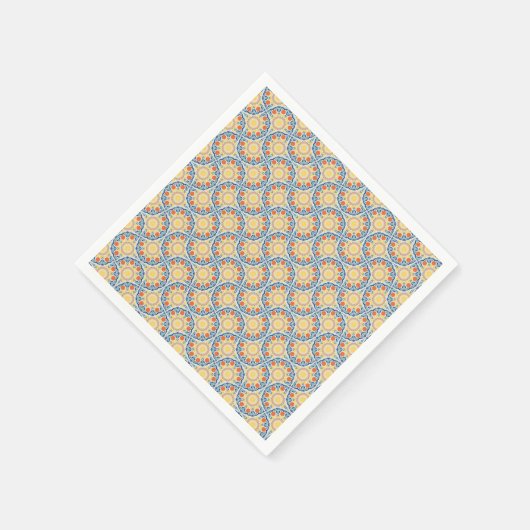 Egeïsche Sinaasappels en citroenen Art Deco Fans Servet (Hoek)