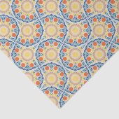 Egeïsche Sinaasappels en citroenen Art Deco Fans Tissuepapier (Detail)