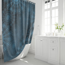 Egeïsche Sprankelende bloemkunst aan de nachtelijk Douchegordijn