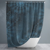 Egeïsche Sprankelende bloemkunst aan de nachtelijk Douchegordijn