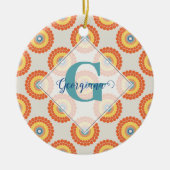 Egeïsche zomer stralende stip Mandala Keramisch Ornament (Voorkant)