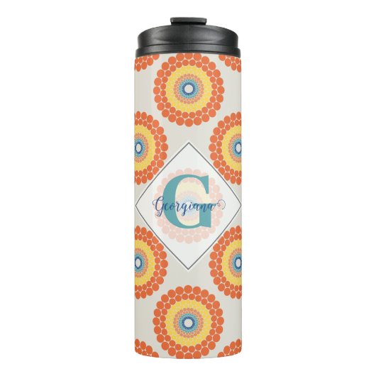 Egeïsche zomer stralende stip Mandala Thermosbeker (Voorkant)