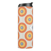 Egeïsche zomer stralende stip Mandala Thermosbeker (Gedraaid links)