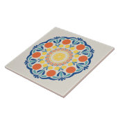 Egeïsche zomerse Sinaasappels en citroenen dot man Tegeltje (Zijkant)