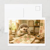 Egel als Quilter Briefkaart (Voorkant / Achterkant)