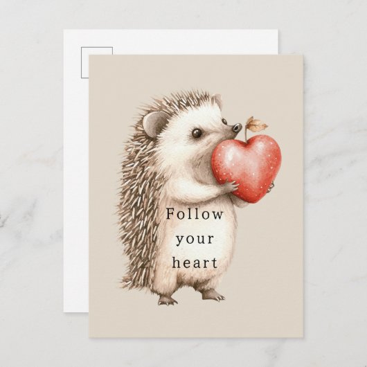 egel-appelhart briefkaart (Voorkant / Achterkant)