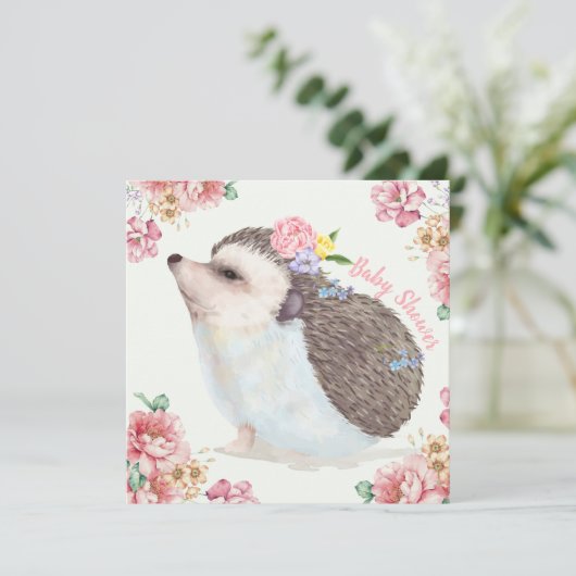 Egel Baby shower Uitnodiging (Staand voorkant)