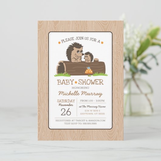 Egel Baby shower Uitnodiging (Staand voorkant)