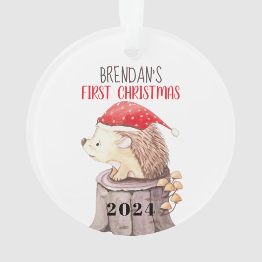 Egel Baby's eerste Kerstmis Ornament (achterkant)