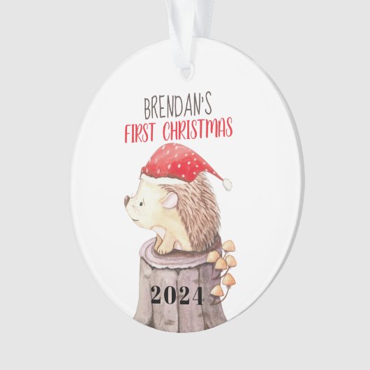 Egel Baby's eerste Kerstmis Ornament (voorkant)