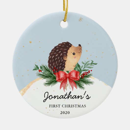 Egel Baby's eerste kerstOrnament Keramisch Ornament (Voorkant)