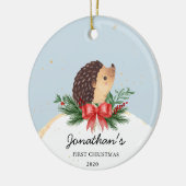 Egel Baby's eerste kerstOrnament Keramisch Ornament (Links)
