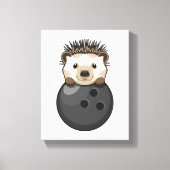 Egel bij Bowling met Bowling Canvas Afdruk (Voorkant)