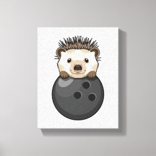 Egel bij Bowling met Bowling Canvas Afdruk