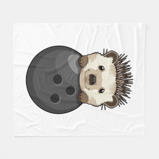 Egel bij Bowling met Bowling Fleece Deken (Voorkant (Horizontaal))