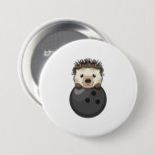 Egel bij Bowling met Bowling Ronde Button 7,6 Cm (Voorkant /achterkant)