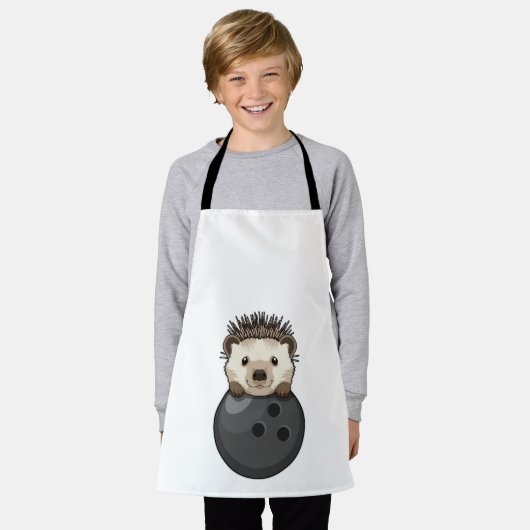 Egel bij Bowling met Bowling Schort (Gedragen)