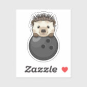 Egel bij Bowling met Bowling Sticker (Vel)