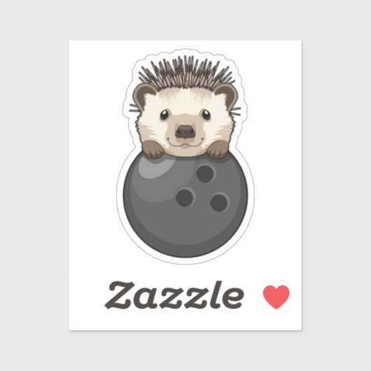 Egel bij Bowling met Bowling Sticker (Vel)