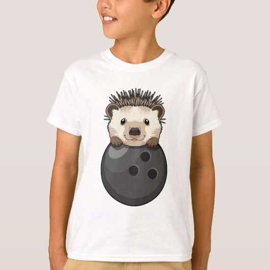 Egel bij Bowling met Bowling T-shirt (Voorkant)