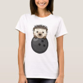 Egel bij Bowling met Bowling T-shirt (Voorkant)