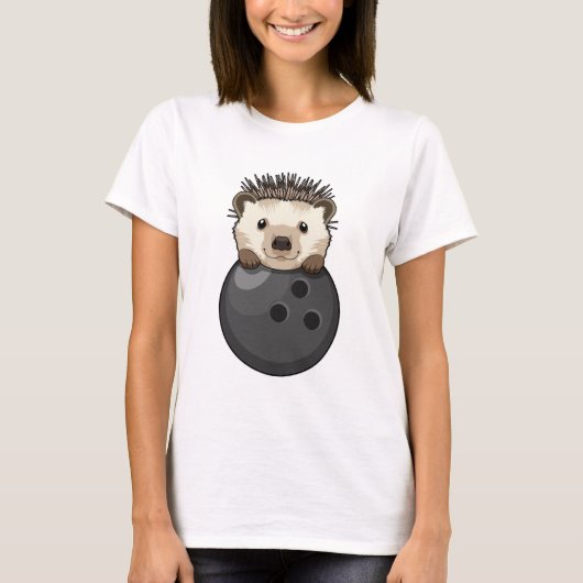 Egel bij Bowling met Bowling T-shirt (Voorkant)