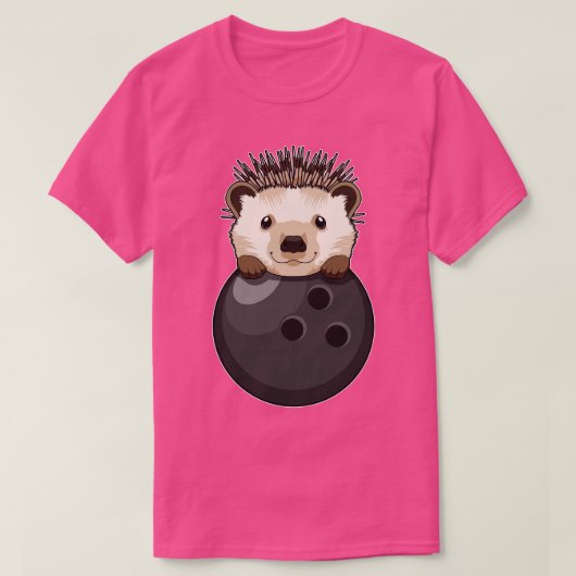 Egel bij Bowling met Bowling T-shirt (Design voorkant)
