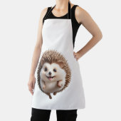 Egel blij speels plezier springen in de lucht vreu schort (Insitu)