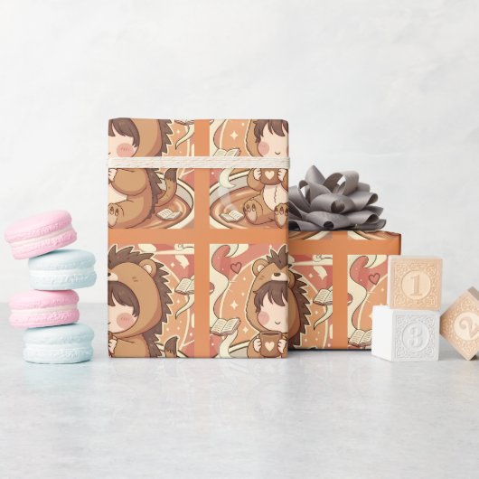 Egel Bos Cadeaupapier (Baby Shower)