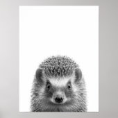 Egel Bos Modern Portret zwart wit Poster (Voorkant)