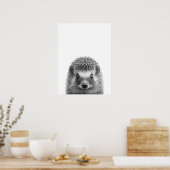 Egel Bosland Modern Portret zwart wit Poster (Keuken)