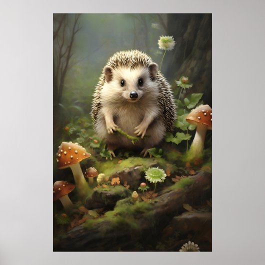 Egel Botanische Muurprint, Forestcore Dier Poster (Voorkant)