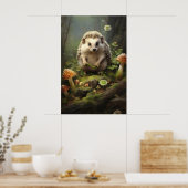 Egel Botanische Muurprint, Forestcore Dier Poster (Keuken)