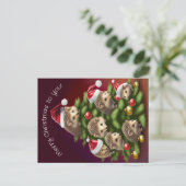 Egel-Briefkaart met kerstbomen Briefkaart (Staand voorkant)