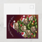 Egel-Briefkaart met kerstbomen Briefkaart (Voorkant / Achterkant)