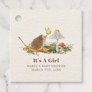 Egel Butterfly paddenstoel Woodland Baby shower Bedankjes Labels